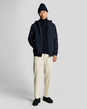 Lyle & Scott Rollkragenpullover aus Baumwoll-Merinowolle – Marineblau