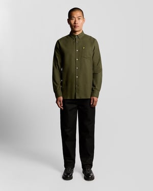 Lyle & Scott Button-Down-Flanellhemd - Grün