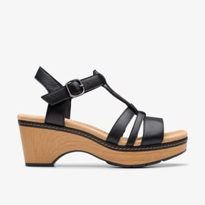Seannah Madi schwarze Leder-Sandalen