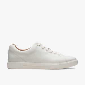 Un Costa Spitzen Weiß Leder Sneaker