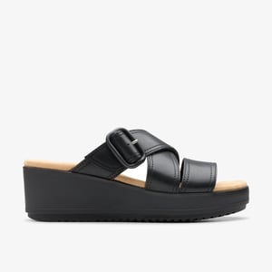 Wrenly Jane Schwarze Leder-Sandalen