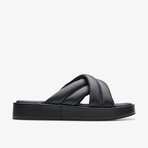 Alda Glide Schwarze Leder-Sandalen