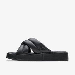 Alda Glide Schwarze Leder-Sandalen