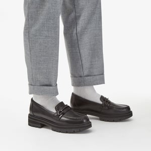 Orianna Bit Schwarze Lederschuhe