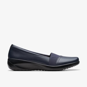 Kaetlyn Rhea Marineblaue Lederschuhe