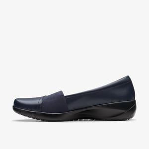 Kaetlyn Rhea Marineblaue Lederschuhe