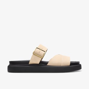 Aristella Mules Ecru Wildledersandalen