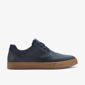 Lockton Schnürschuhe aus navy-farbenem, öligem Leder