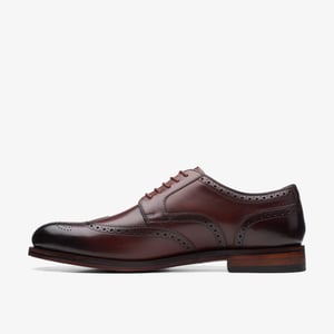 Craftdean Flügel-Brogue Schuhe aus dunkelbraunem Leder