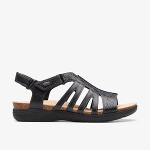 April Belle Schwarze Leder Sandalen
