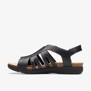 April Belle Schwarze Leder Sandalen