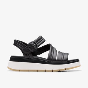 Toskanische Riemen Schwarze Leder-Sandalen