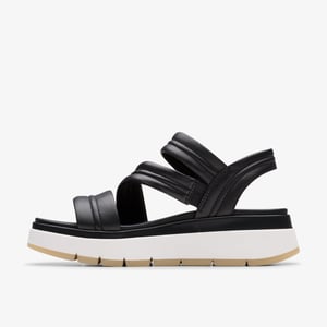 Toskanische Riemen Schwarze Leder-Sandalen