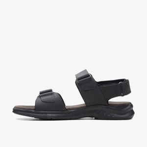 Hapsford Creek Schwarze Geschmeidige Leder-Sandalen