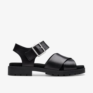 Orinoco Cross Schwarze Leder Sandalen