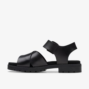 Orinoco Cross Schwarze Leder Sandalen