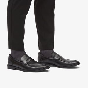 Brandon Schritt Schwarze Lederschuhe