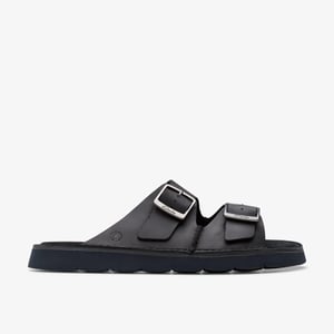 Solsbury Riemen Schwarze Leder-Sandalen