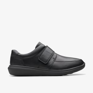 Watchet Riemen Schwarze Leder Schuhe
