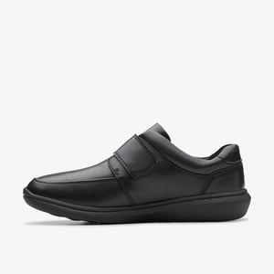 Watchet Riemen Schwarze Leder Schuhe