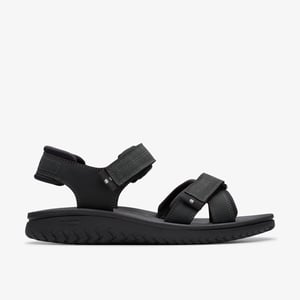 Wesley Shore Schwarze Leder Sandalen