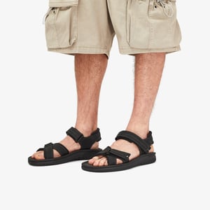 Wesley Shore Schwarze Leder Sandalen