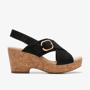 Giselle Taube Schwarze Nubuk-Sandalen