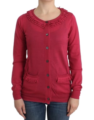 Rüschensaum-Cardiganpullover