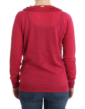 Rüschensaum-Cardiganpullover