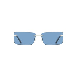Rechteckige blaue Sonnenbrille