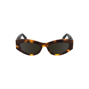 Ovale Sonnenbrille mit Schildpatt-Muster