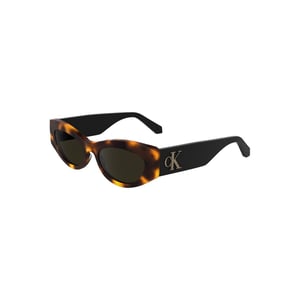 Ovale Sonnenbrille mit Schildpatt-Muster