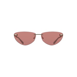 Mandelfarbene Sonnenbrille im randlosen Design