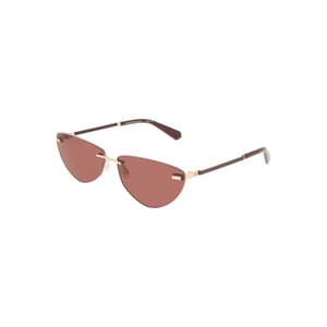 Mandelfarbene Sonnenbrille im randlosen Design