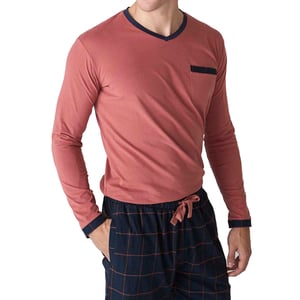 JJB18 Herren Schlafanzug mit langen Ärmeln aus Baumwolle