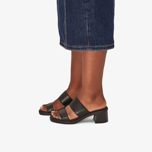 Jaylan Dusk Schwarze Leder-Sandalen