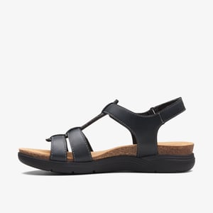 April Cove Schwarze Leder-Sandalen