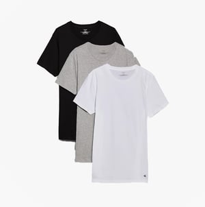 Calvin Klein 100% Baumwolle 3er-Pack Herren T-Shirts Schwarz/Graugefleckt/Weiß
