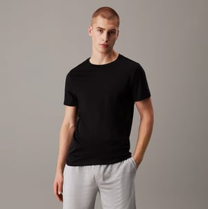 Calvin Klein 100% Baumwolle 3er-Pack Herren T-Shirts Schwarz/Graugefleckt/Weiß