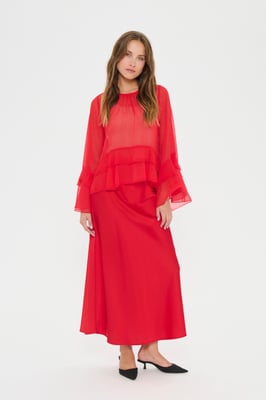 Langarm-Bluse MazelleSZ Langarm-Bluse Lockere Passform