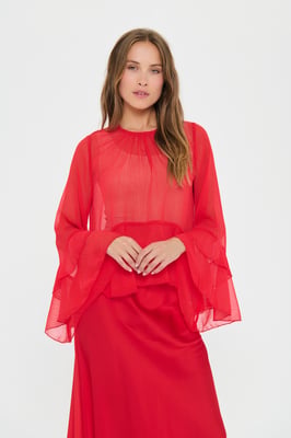 Langarm-Bluse MazelleSZ Langarm-Bluse Lockere Passform