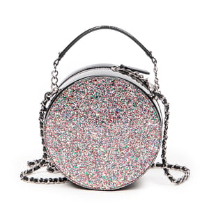 CC Round Glitter Chain Crossbody Umhängetasche
