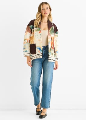 Leichte Steppjacke mit Schokoladenwasserdruck