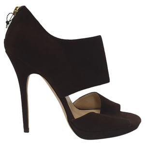 Jimmy Choo Lagoon offene Zehen Sandalen aus braunem Wildleder
