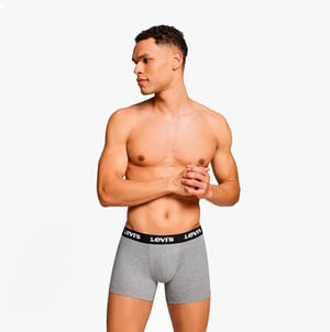 Levi's Repeat Logo Herren 3er-Pack Boxershorts Mittelgrau Melange