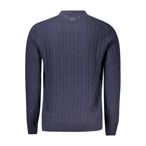 Dunkelblauer Kabelstrickpullover