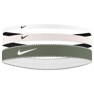 Nike - "Classic" Stirnband(3er-Pack) (Hellrosa/Weiß/Grün)
