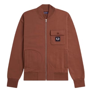 Fred Perry - Bomberjacke für Herren, Durchgehender Reißverschluss (Whiskybraun)