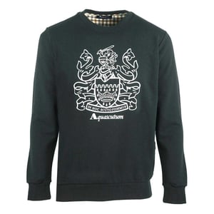 Aquascutum Herren Crest Rundhals Sweatshirt (Schwarz)