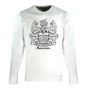 Aquascutum Herren Wappen Rundhals Sweatshirt (Weiß)